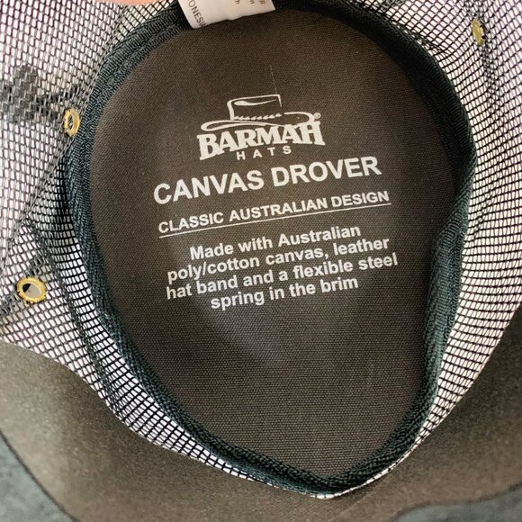 Barmah Hats Canvas Drover Size M Black Australian Cowboy Fish Hike Unisex Gift - Picture 8 of 13